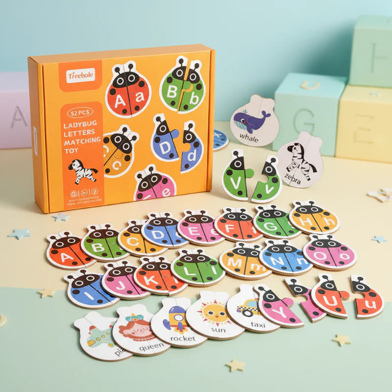 Wooden Letter Matching Game – Apprendimento e gioco – Puzzle dell'alfabeto