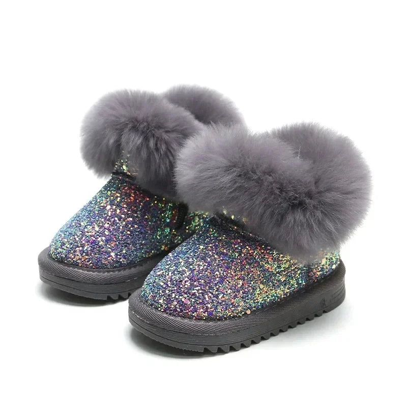 Mini Fashion™ - Caldi ed eleganti - Stivalo invernali glitterati da bambina