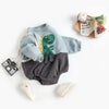 Mini Fashion – Tutina in morbido pile con stampa Dino