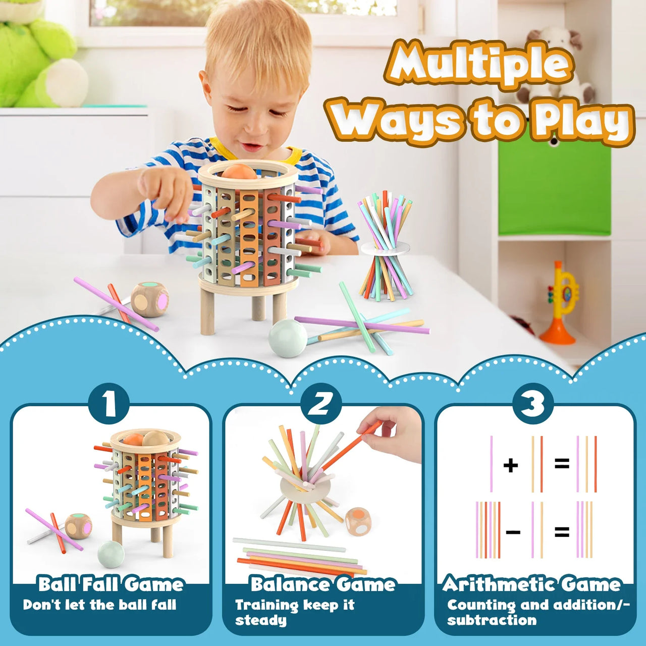 Balance Tower™ – Impilare e contare – Gioco di pensiero in legno
