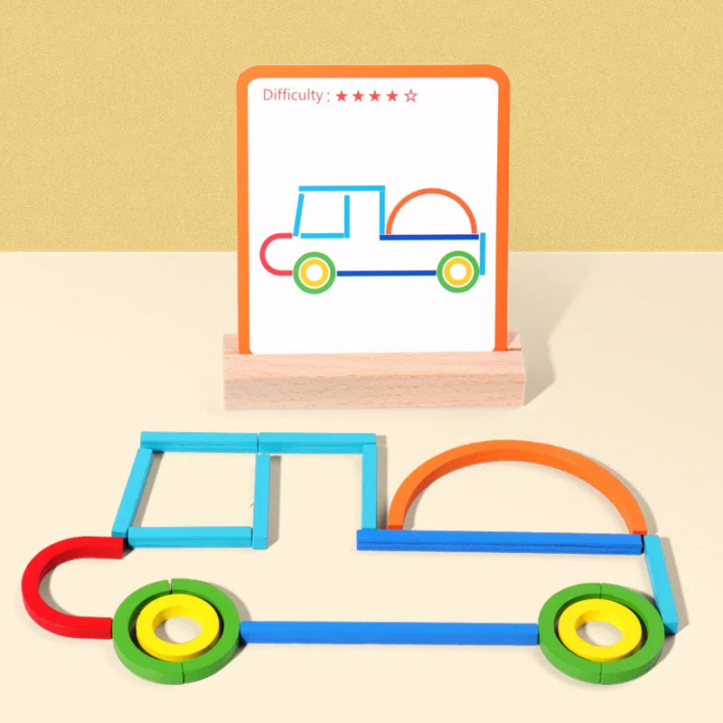 Sticks & Rings – Sottile e creativa – Puzzle di Houten Vormen