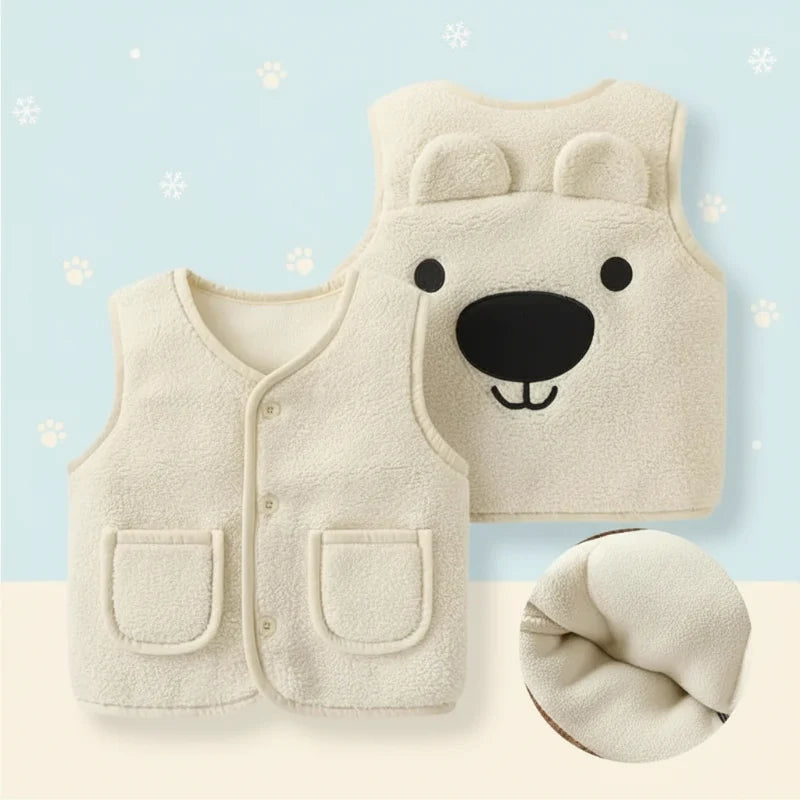 Baby Bear Fleece Vest – Caldo e morbido – Gilet da bambino con orsacchiotto