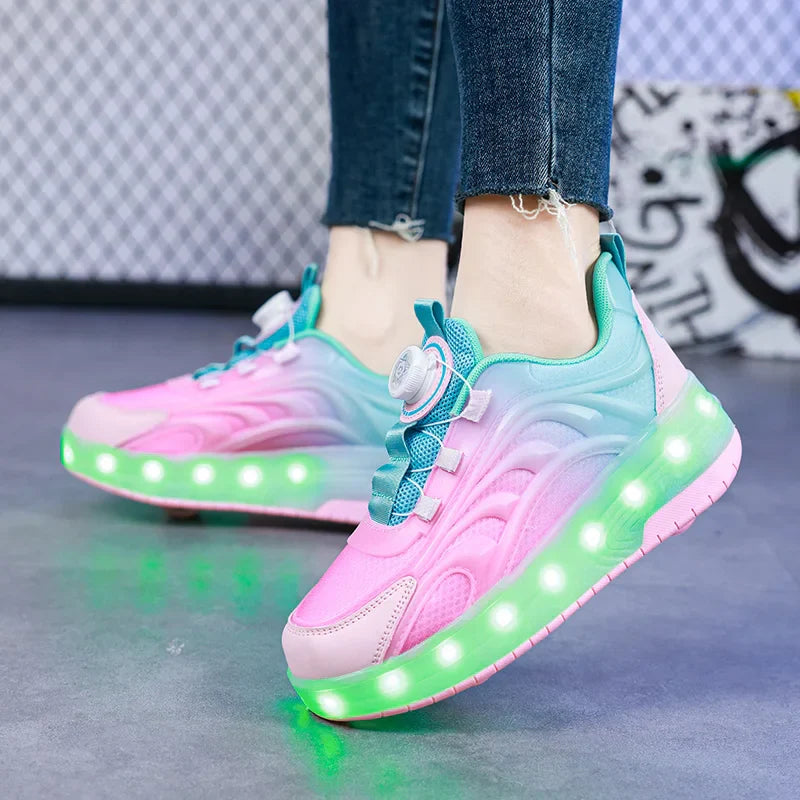 Light-Up Skate Shoes – LED e comode – Sneakers luminose con suola a rullo