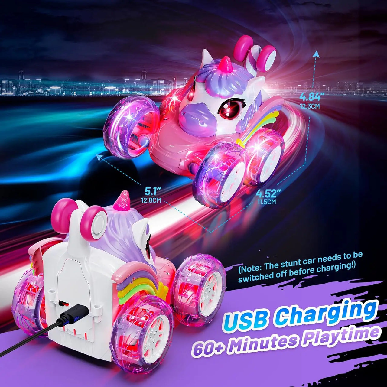 GlowRide – Colorato e dinamico – Auto RC Unicorno