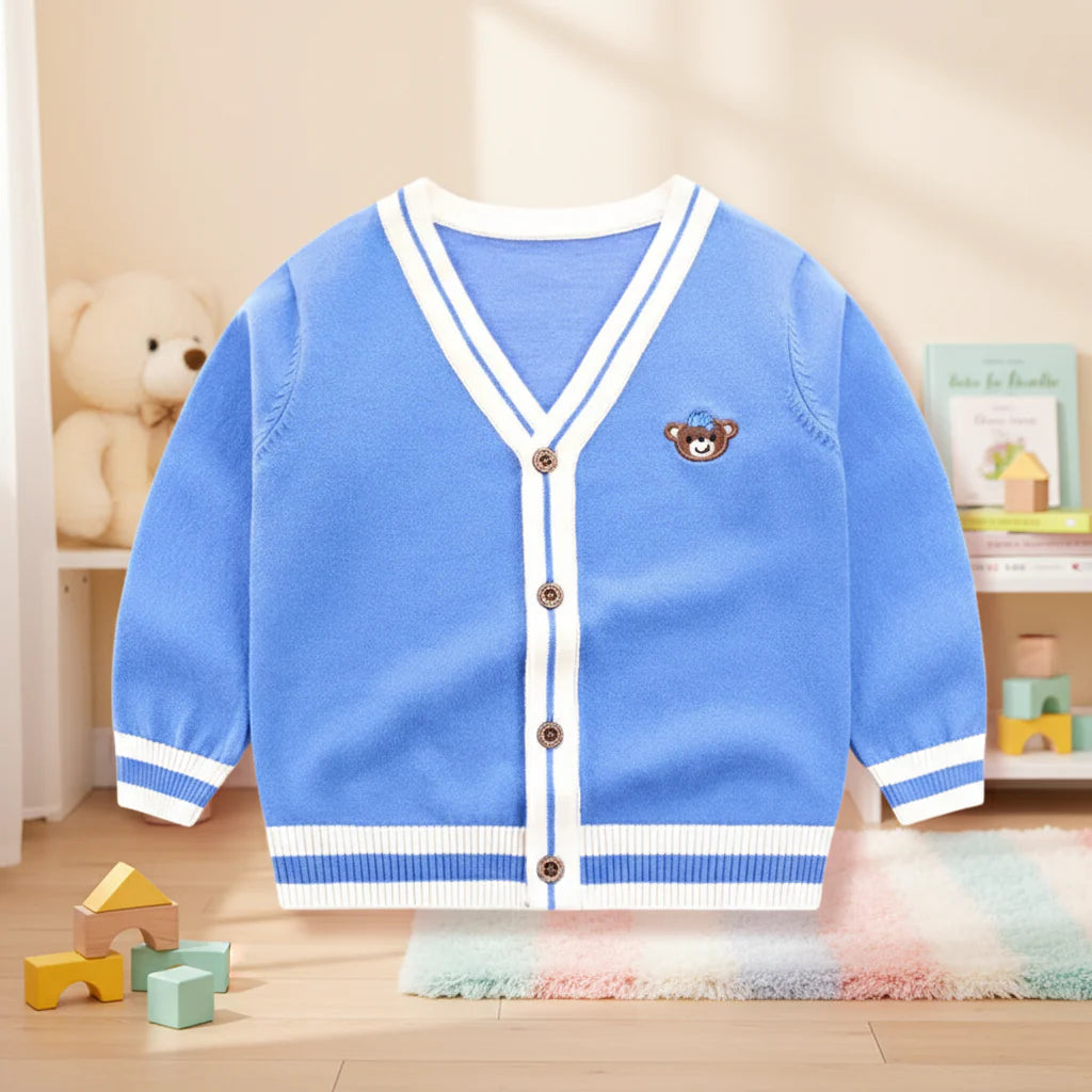 CozziWear – Caldo e alla moda – Cardigan lavorato a maglia con orsacchiotti