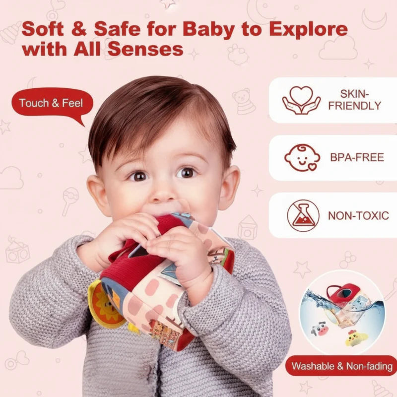 BabyBarn – Morbido e in pelle – Casetta della fattoria con animali di peluche