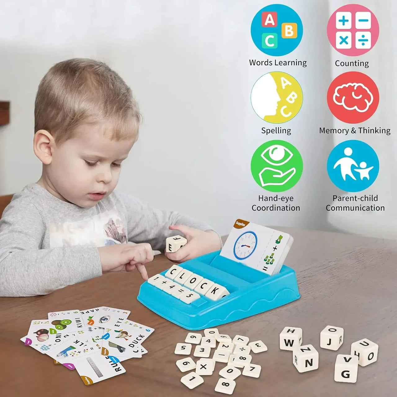 EduPlay – 2 in 1 - Set didattico e ludico con carte alfabetiche e numeriche