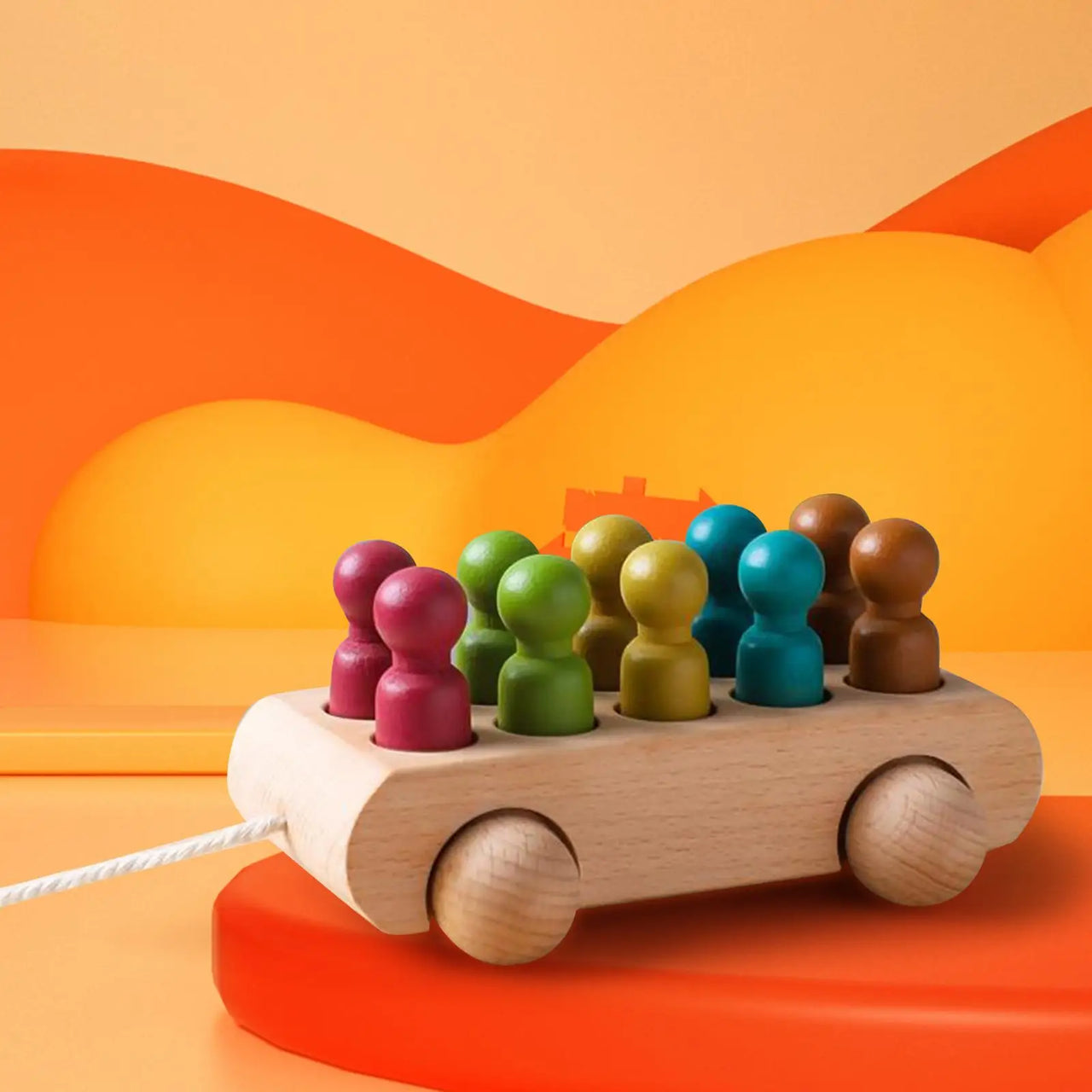 Pop & Roll – Abilità motorie e fantasia – Set di auto per bambole in legno