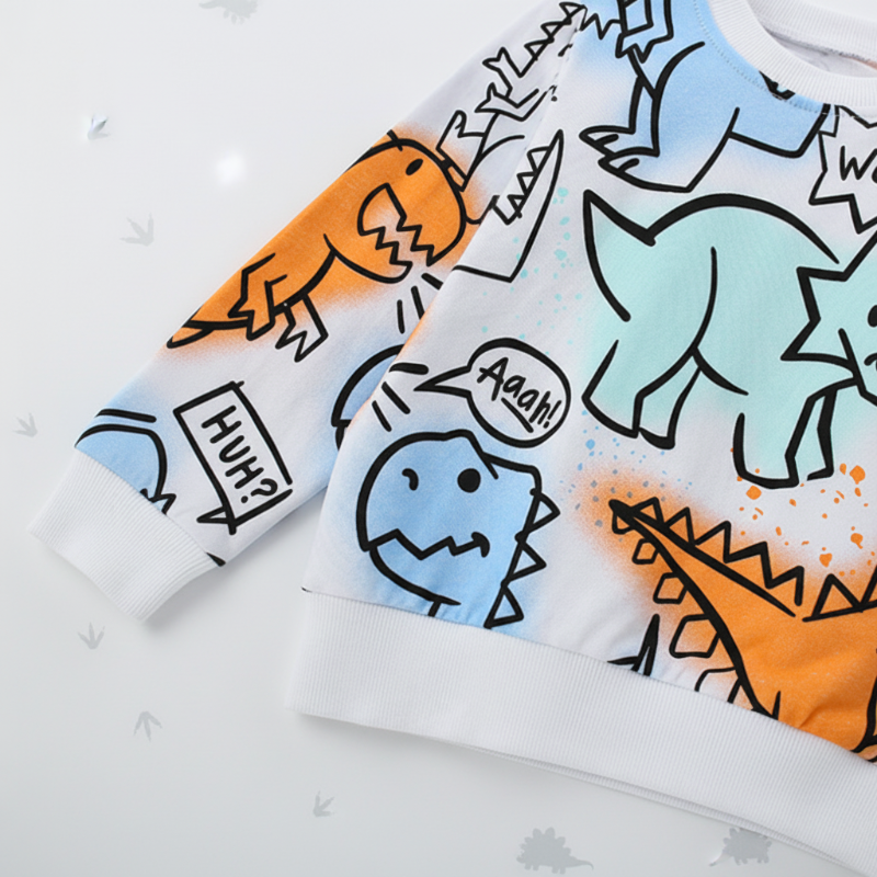 Kids Dinosaur Sweatshirt – Comfort e stile – Maglione per bambini Dino