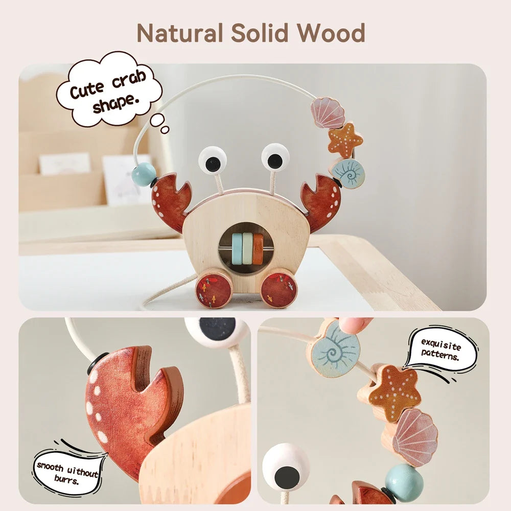 Crab Pull Toy™ – Giocare e imparare – Granchio di legno
