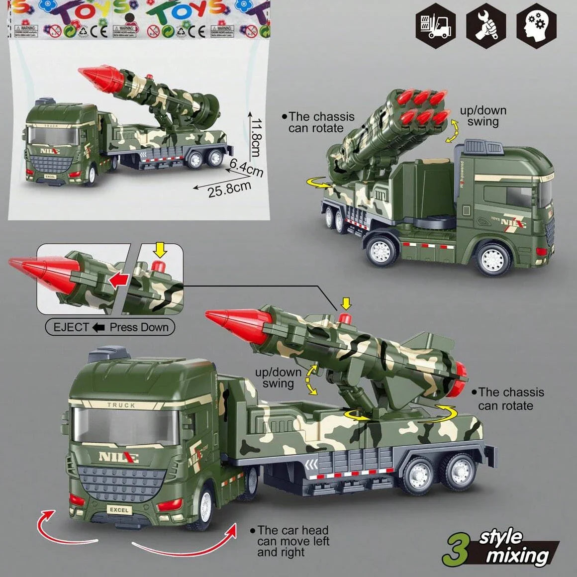 BattleTruck – Militare e interattivo – Giocattoli camion dell'esercito