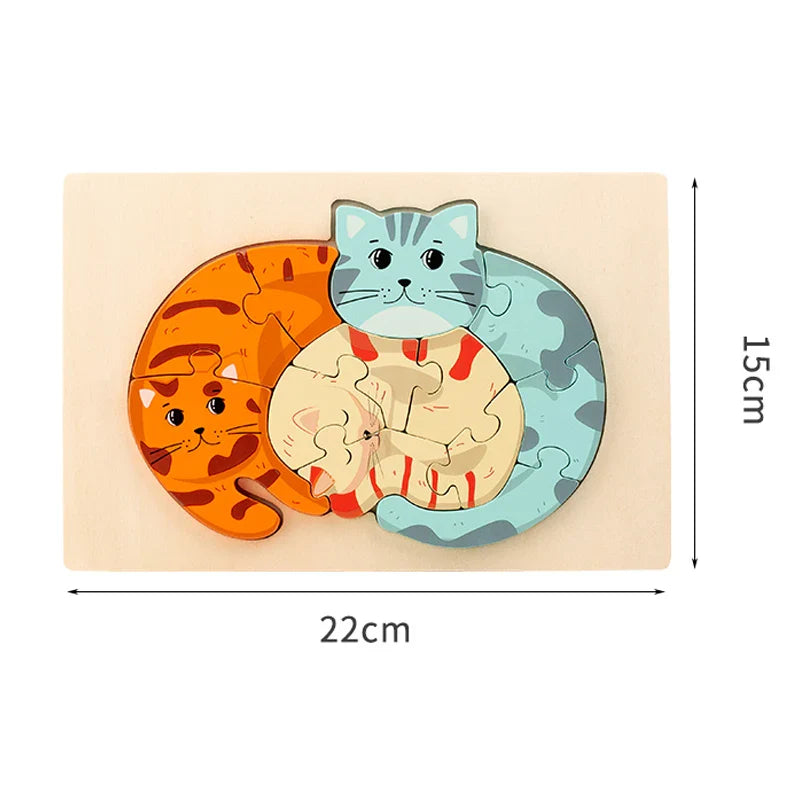 Animal Puzzle™ – Scoprire e imparare – Puzzle di legno a cartoni animati