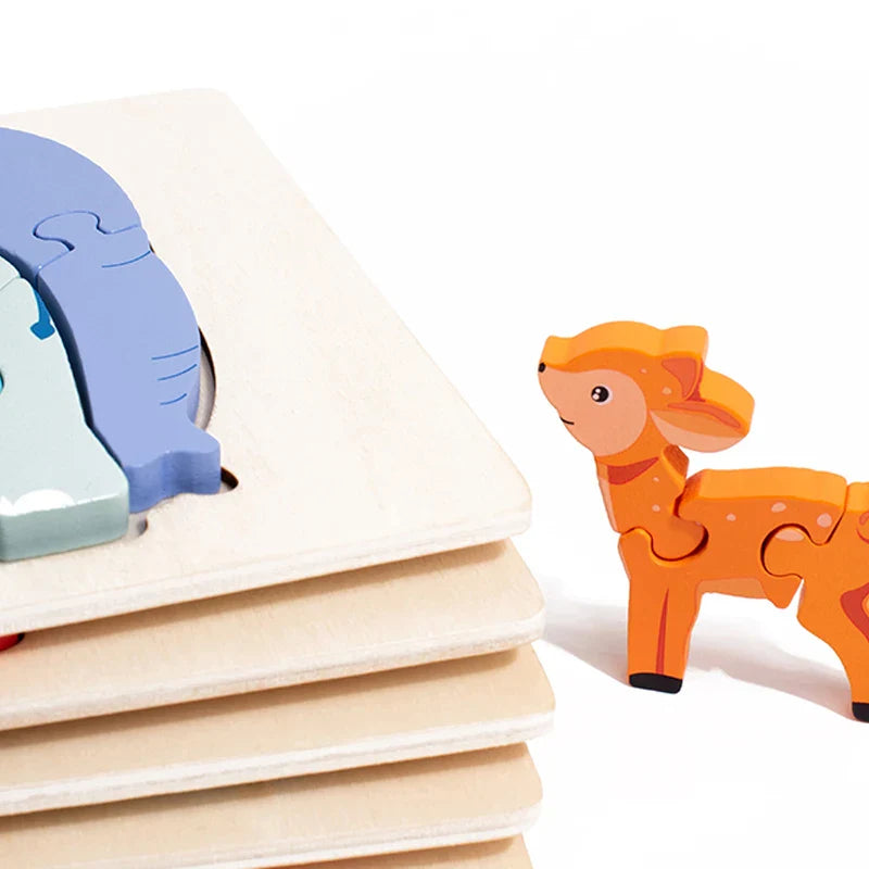Animal Puzzle™ – Scoprire e imparare – Puzzle di legno a cartoni animati