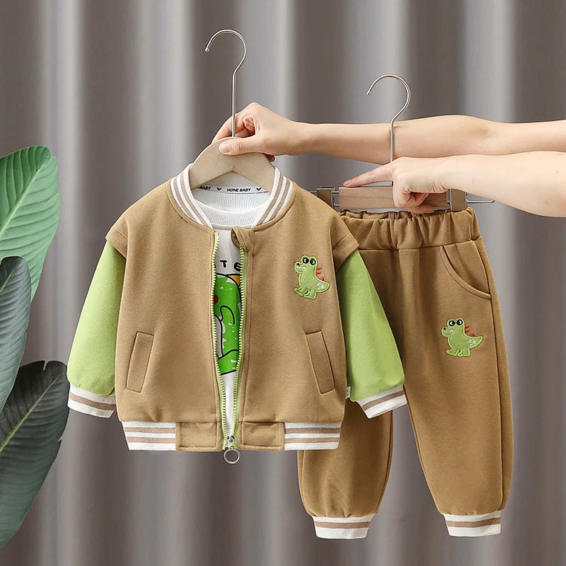 Mini Fashion™ - Abbigliamento casual tema Dino - Completo 3 pezzi