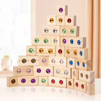 Thumbnail for Rainbow Gem Stacking Blocks – Creativo e didattico – Set di blocchi da impilare in legno