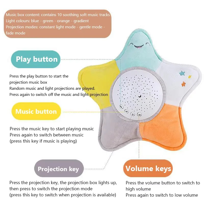 StarPlush – Morbido e rilassante – Peluche con proiettore notturno