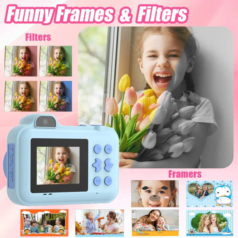 Instant Print Camera – Creativo e interattivo – Fotocamera istantanea per bambini