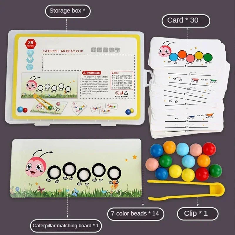 Wooden Clip Beads™ – Divertimento colorato – Giocattolo per colorare e per le abilità motorie