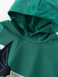 Thumbnail for DinoStyle – Caldo e traspirante – Felpa con cappuccio con stampa Triceratops