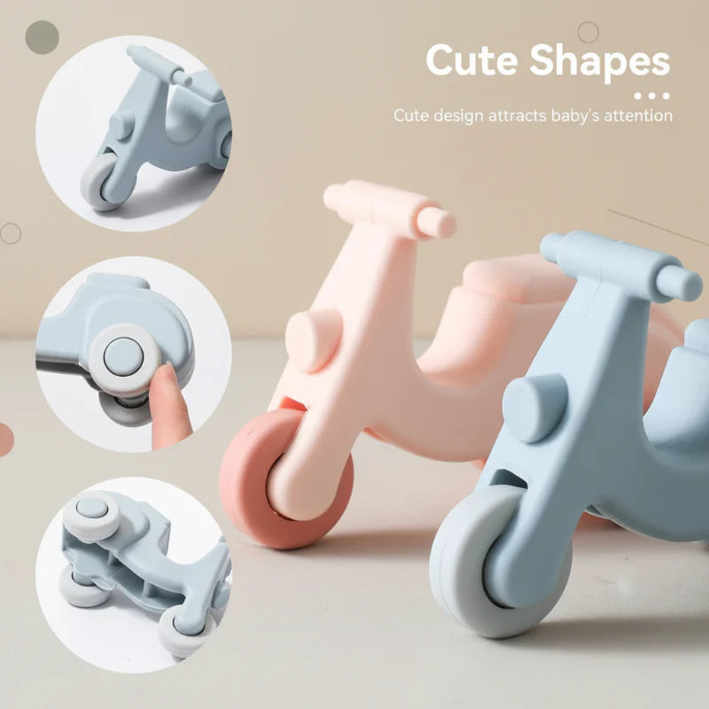 Montessori Silicone Toy Car – Sicuro e adatto alla masticazione – Giocattolo da masticare in silicone a forma di veicolo