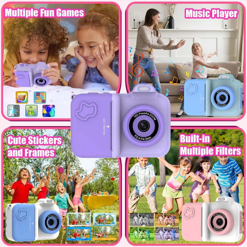 Instant Print Camera – Creativo e interattivo – Fotocamera istantanea per bambini