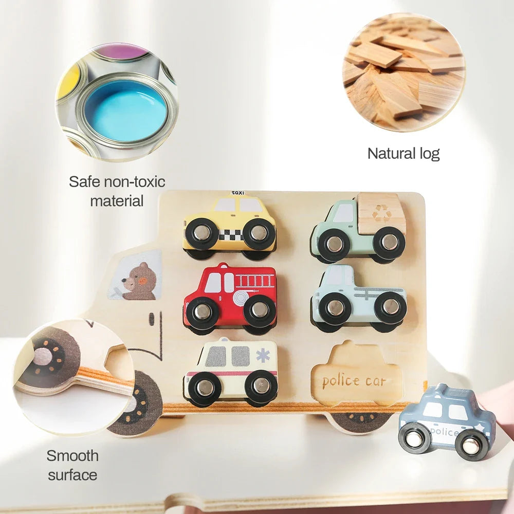 Woods™ – Avventura con i puzzle – Puzzle di auto in legno
