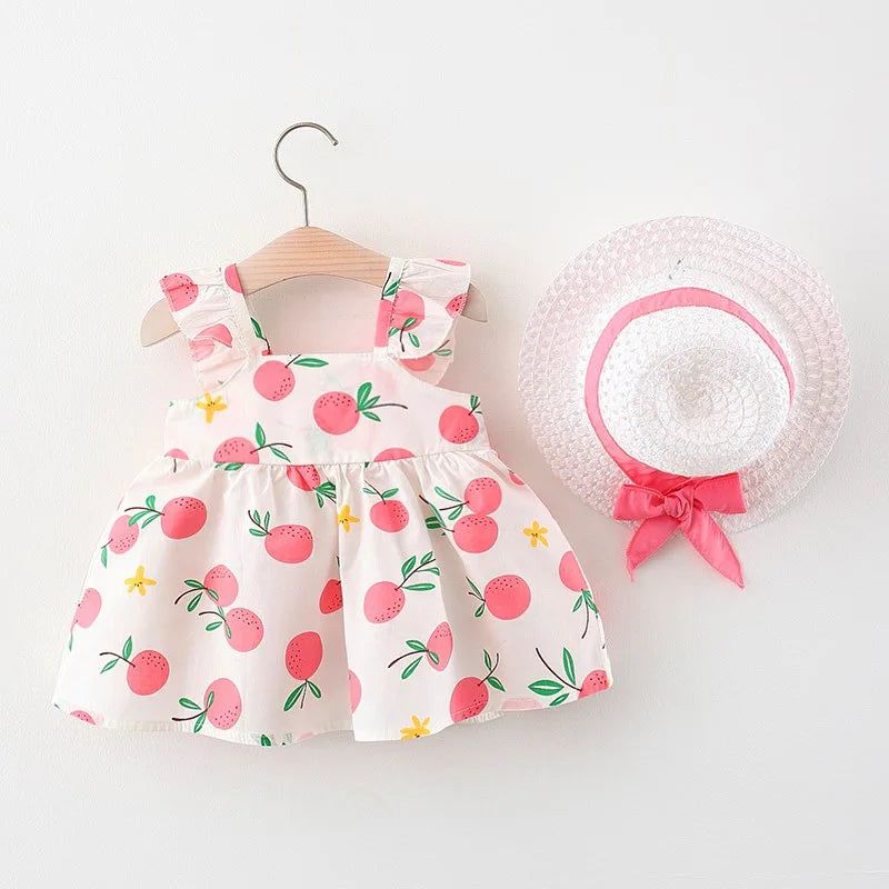 Mini Fashion™ – Dolce ed estivo – Abito da frutta (include cappello di paglia GRATUITO)