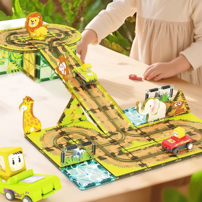 Magnetic Road Blocks – Creativo e istruttivo – Kit di costruzione «Strade magnetiche»