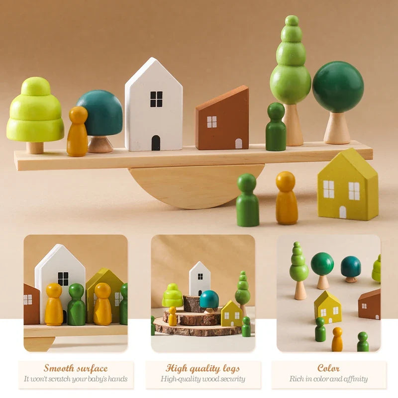 Wooden Forest Blocks – Creatività e sviluppo – Set di blocchi da impilare in legno