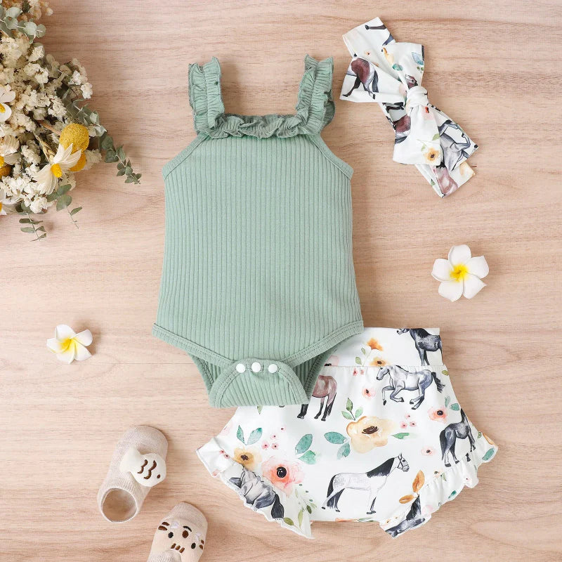 Baby Girl Summer Outfit – Carino e leggero – Set di abbigliamento per neonati