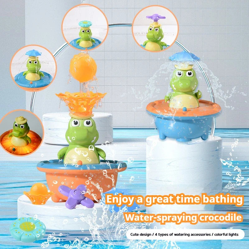 Light Up Crocodile Bath Toy – Interattivo e divertimento in acqua – Giocattoli da bagno "Fontana Coccodrillo"