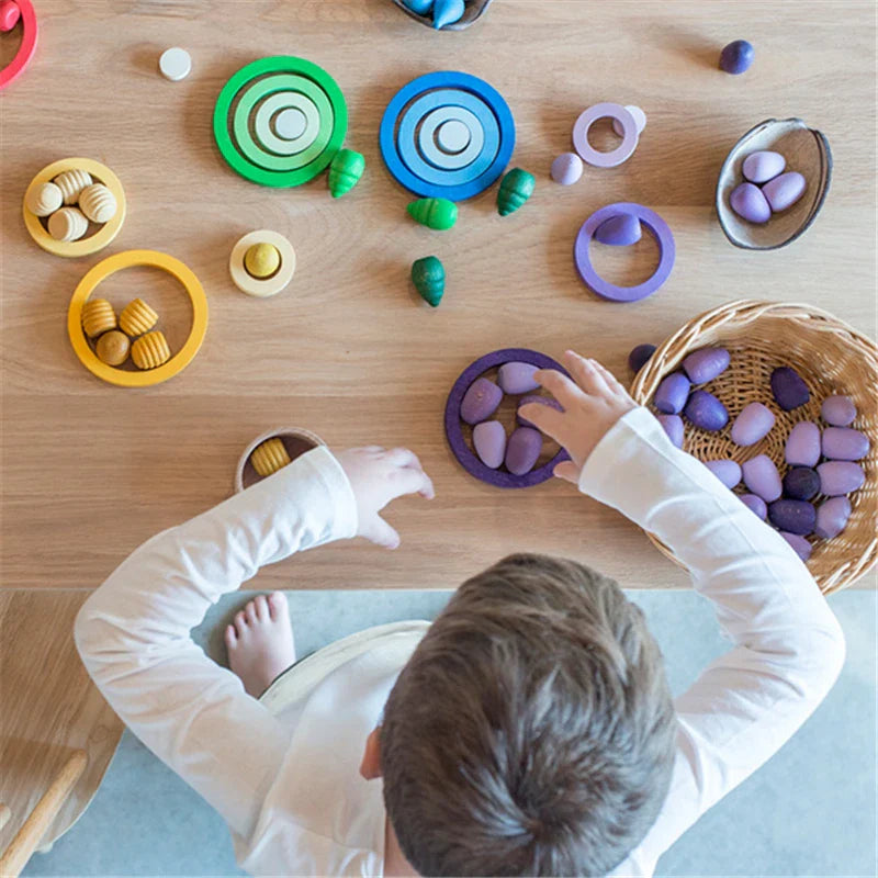 Rainbow Blocks™ – Divertimento creativo da colorare – Set di giochi da colorare in legno