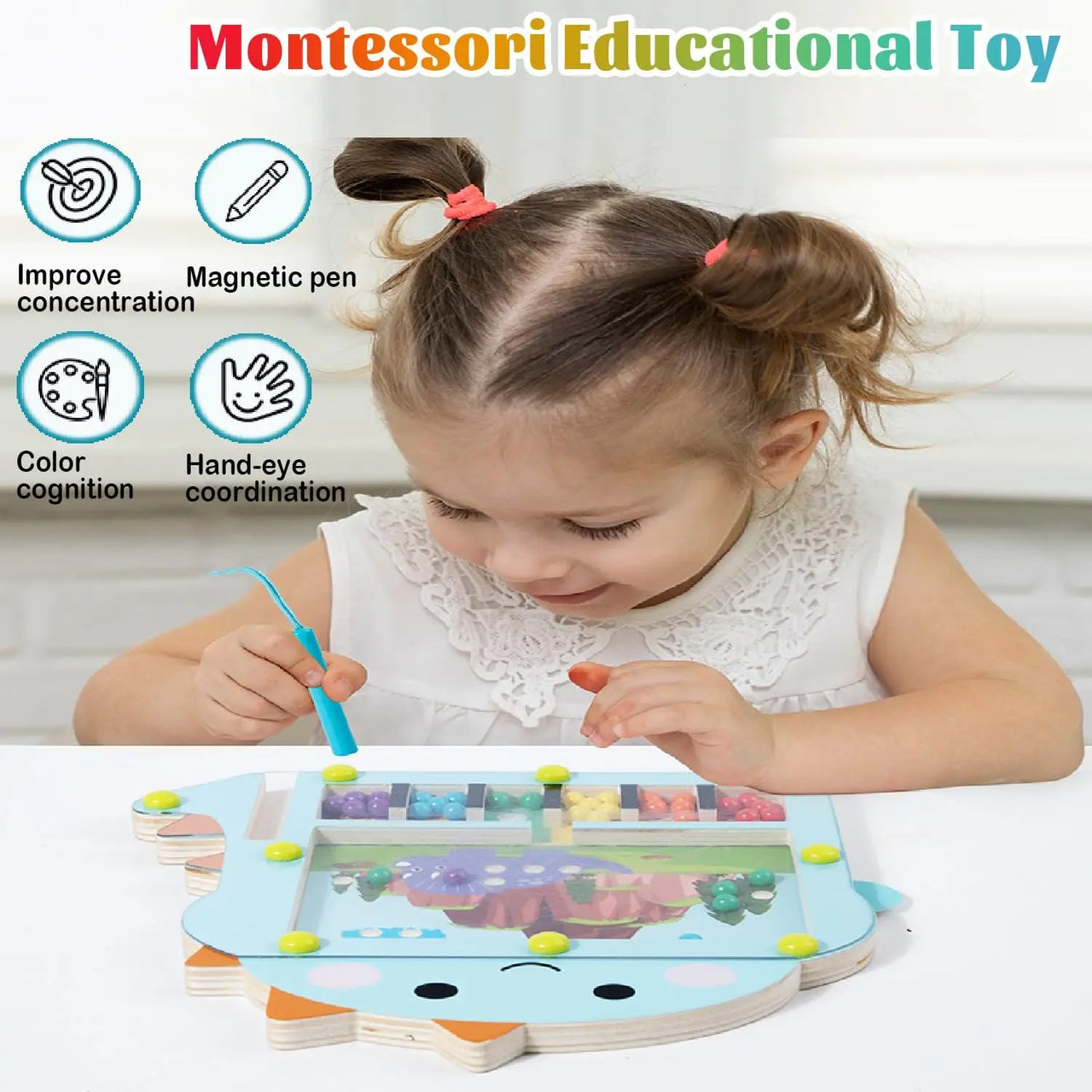 Bead Puzzle™ – Labirinto di divertimento – Puzzle di palline magnetiche in legno
