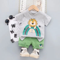 Thumbnail for Mini Fashion™ - Abbigliamento stampa leone - Set estivo da bambino