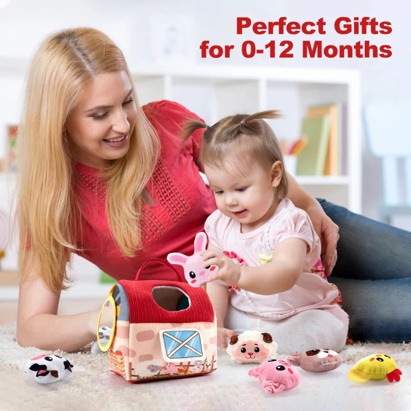 BabyBarn – Morbido e in pelle – Casetta della fattoria con animali di peluche