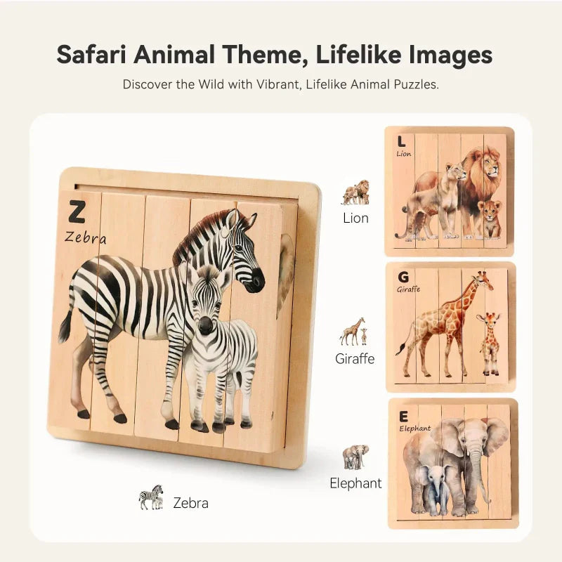 ZooStack – Legno e interattivo – Puzzle con blocchi di animali