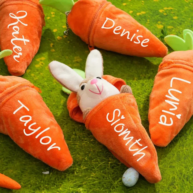 Personalized Bunny – Il regalo di Pasqua perfetto - Coniglietto di peluche con carota e nome