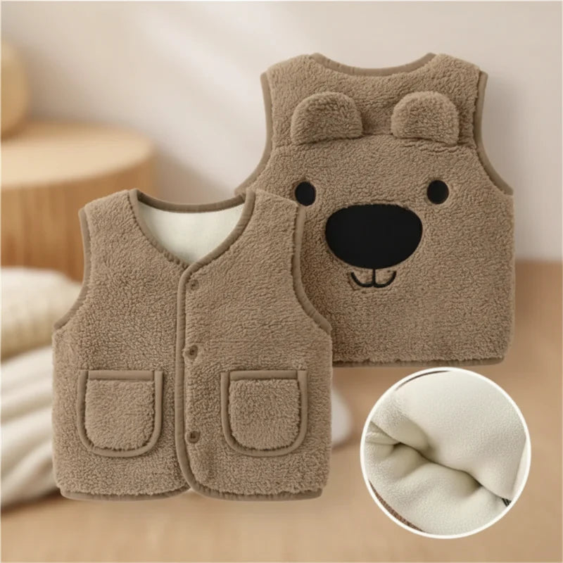 Baby Bear Fleece Vest – Caldo e morbido – Gilet da bambino con orsacchiotto