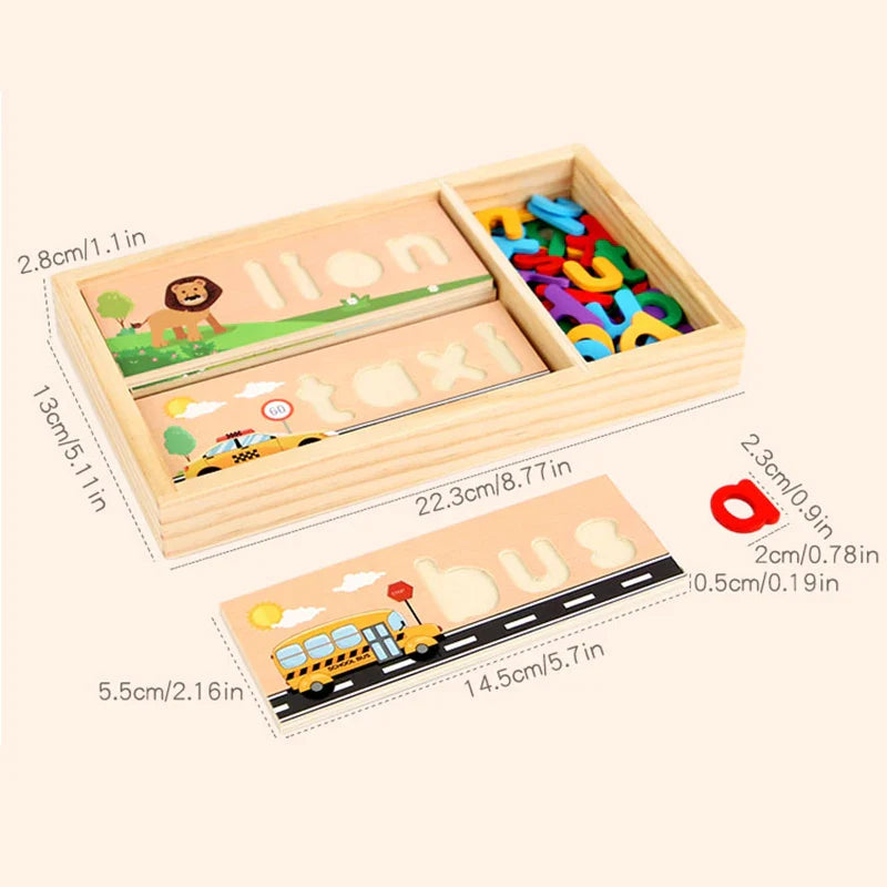 AlphaPuzzle – Imparare le parole inglesi – Puzzle di ortografia in legno
