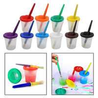 Thumbnail for Anti-Spill Paint Cups™ - Pittura senza problemi - Tazze da pittura per bambini con coperchio e pennello