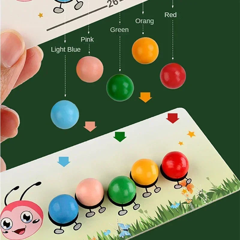 Wooden Clip Beads™ – Divertimento colorato – Giocattolo per colorare e per le abilità motorie