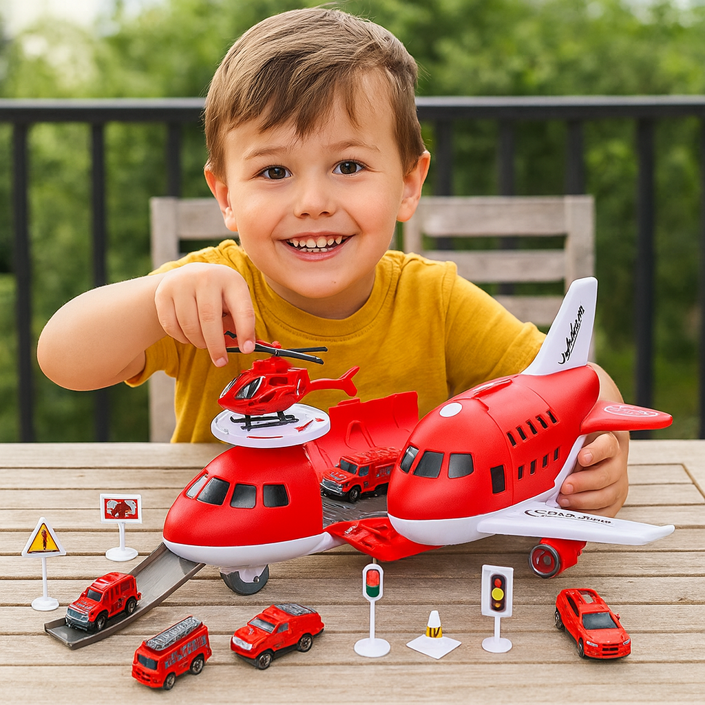 MiniAirBase – Interattivo ed educativo – Set da gioco aeroporto con veicoli