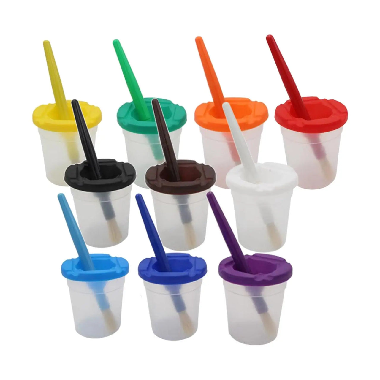 Anti-Spill Paint Cups™ - Pittura senza problemi - Tazze da pittura per bambini con coperchio e pennello