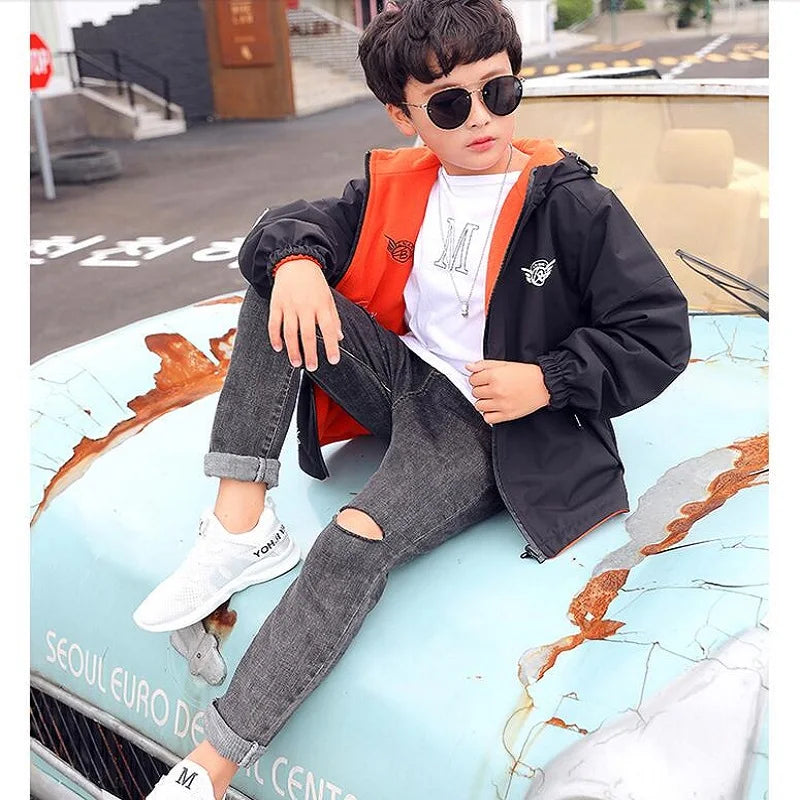 Reversible Kids Jacket – Impermeabile e antivento – Giacca leggera