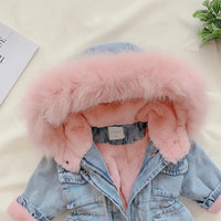 Thumbnail for FurDream – Denim Look – Cappotto invernale con cappuccio