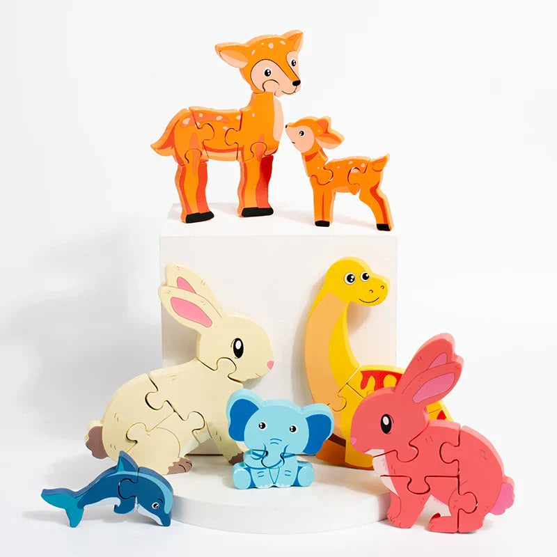 Animal Puzzle™ – Scoprire e imparare – Puzzle di legno a cartoni animati