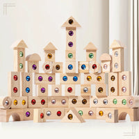 Thumbnail for Rainbow Gem Stacking Blocks – Creativo e didattico – Set di blocchi da impilare in legno