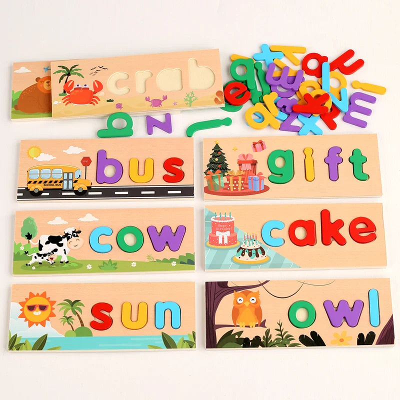 AlphaPuzzle – Imparare le parole inglesi – Puzzle di ortografia in legno