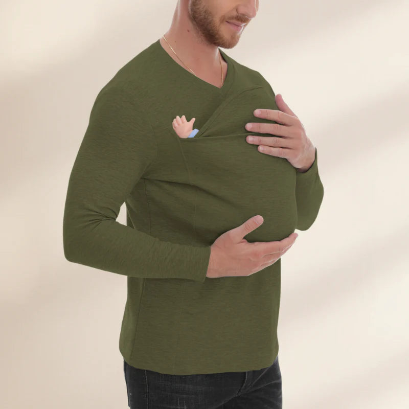 Kangaroo Pocket Shirt – Comodo e pratico – T-shirt con marsupio per uomo