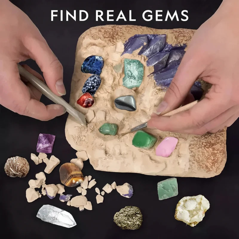 Gemstone Dig Kit – Da scoprire e istruttivo – Set per il recupero di cristalli